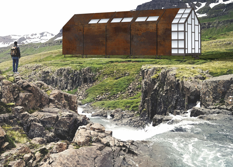 Weathering Steel Clad Retreat with Sustainable Prefabricated Modules