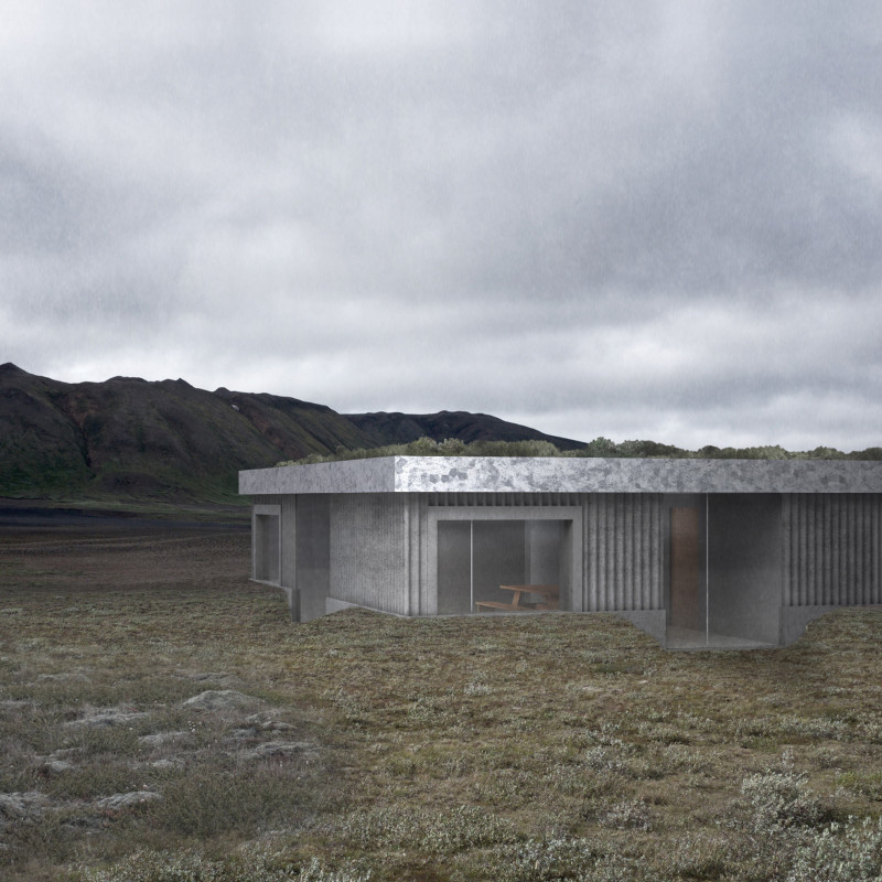 Monolithic Concrete Shelter Blending Textured Facade and Warm Wool Interiors for Nature Retreat