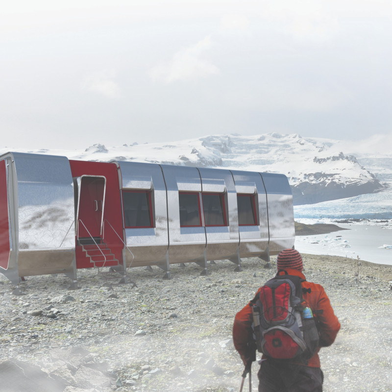 Charred Timber Shingles and Metal Cladding in Modular Residences for Extreme Environments