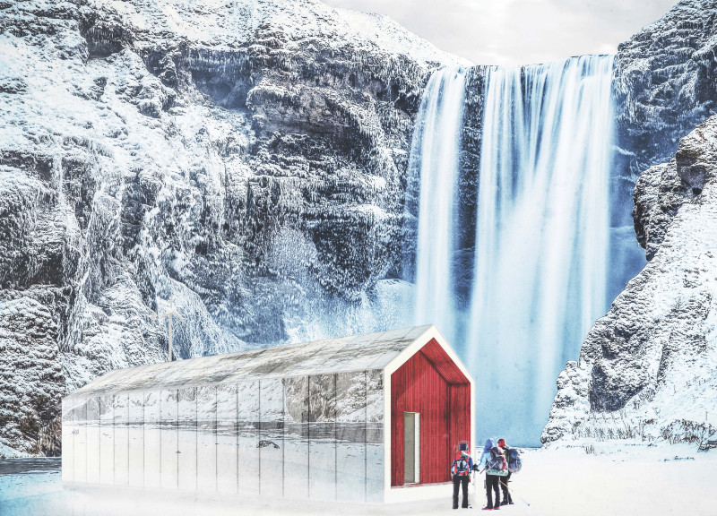 Cork-Insulated Shelters Crafted from Modular Wood Systems for Trekkers in Iceland