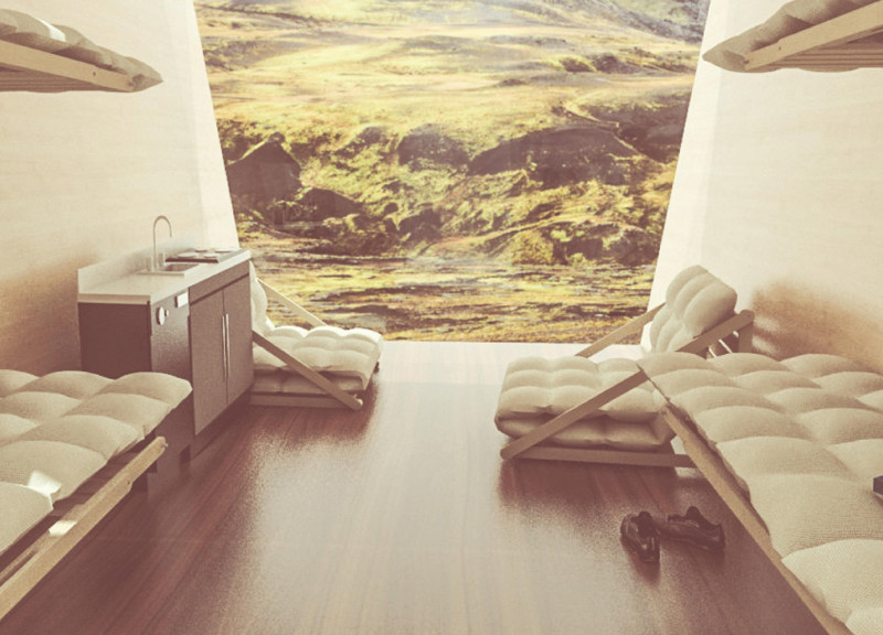 Modular Retreat Featuring Corrugated Steel and Turf Insulation in the Icelandic Landscape