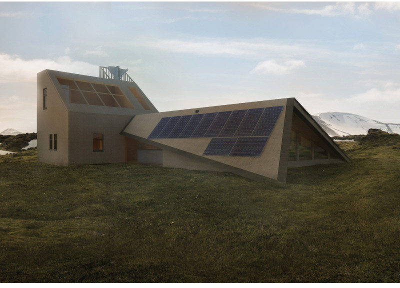 Green Roof Shelter Crafted from Bamboo and Wood in the Icelandic Landscape