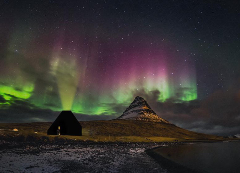 Shelters Crafted from Charred Wood Shingles and Basalt Aggregate for Sustainable Hiking Experiences