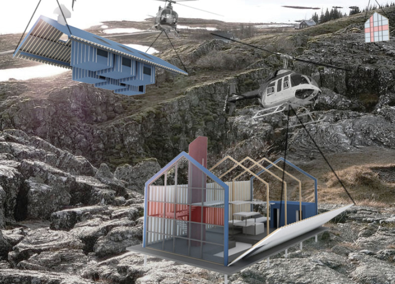 Geothermal Cabin with Polycarbonate Facade and Bunk Room Accommodation