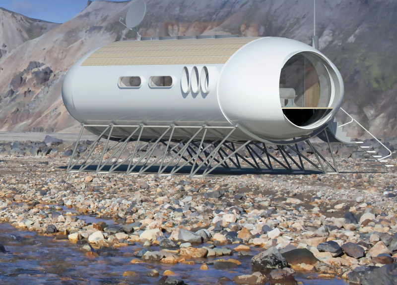 Charred Wooden Shingles and Composite Panels in a Compact Eco-Friendly Living Module