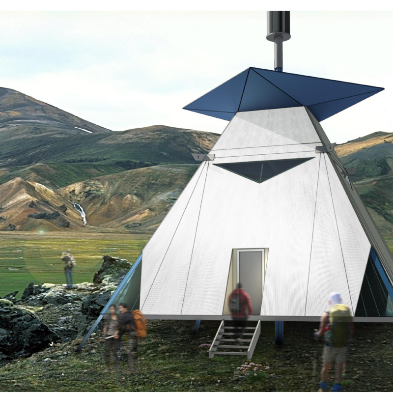 Foldable Cabin with Lightweight Aluminum Structure and Panoramic Views for Trekkers
