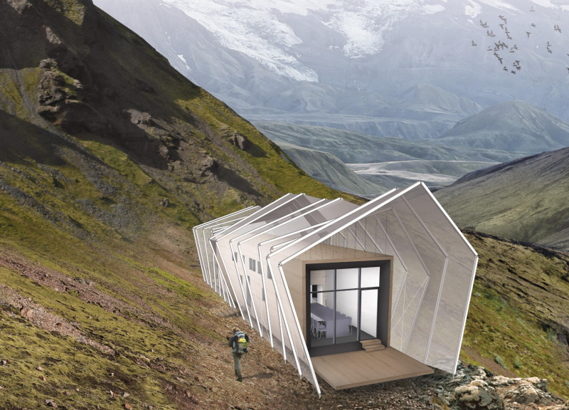 Elevated Shelter Crafted with Cross-Laminated Timber Panels and Charred Wooden Shingles