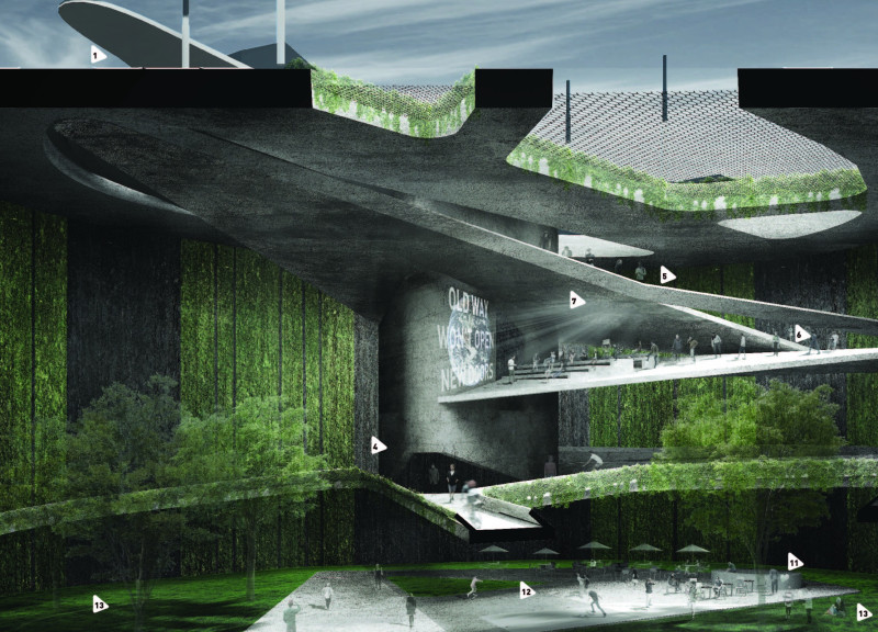 Water-Absorbent Concrete with Integrated Greenery in a Community Sanctuary