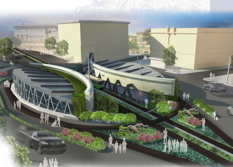 Luminous Concrete Facades and Green Roofs Transforming Public Spaces in Urban Environments