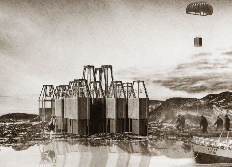 Charred Wooden Shingles and Modular Turrets in Sustainable Community Living