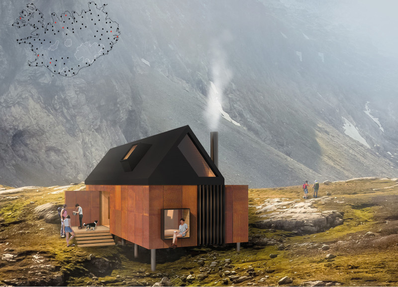 Corten Steel Retreat Integrated with Geothermal Heating and Natural Landscape
