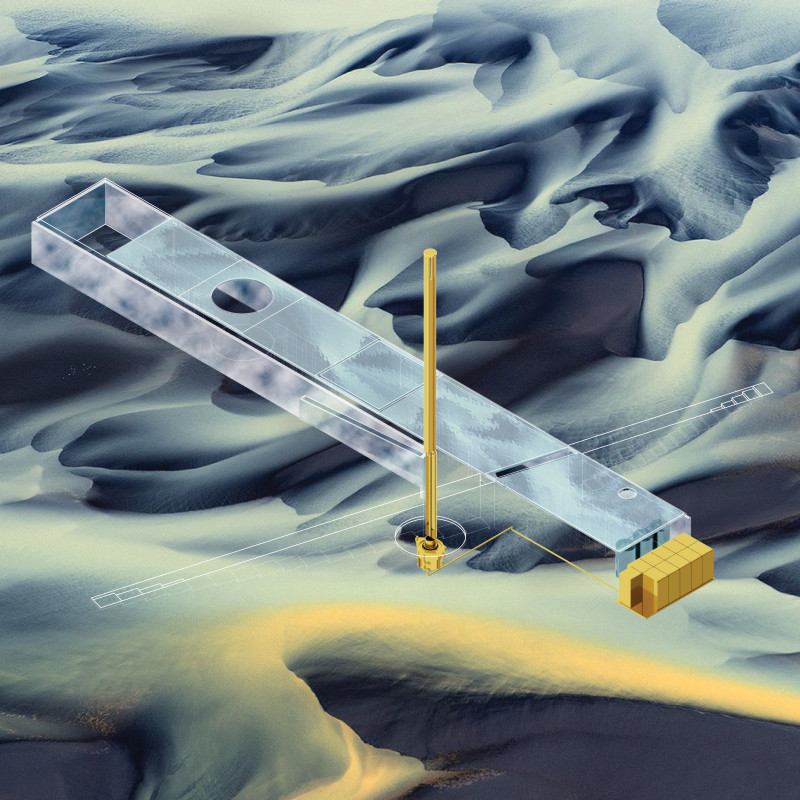 Rammed Earth Structure Harmonizing with Landscape Through Renewable Energy Solutions