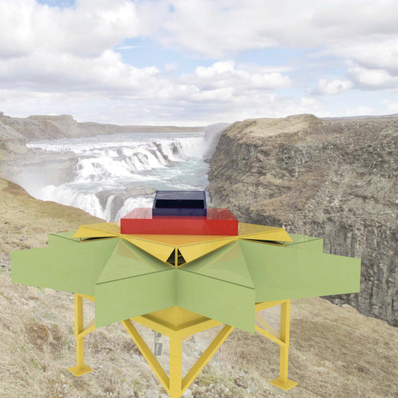 Floral Geometric Shelter Constructed with Aluminum Composites and Insulated Panels