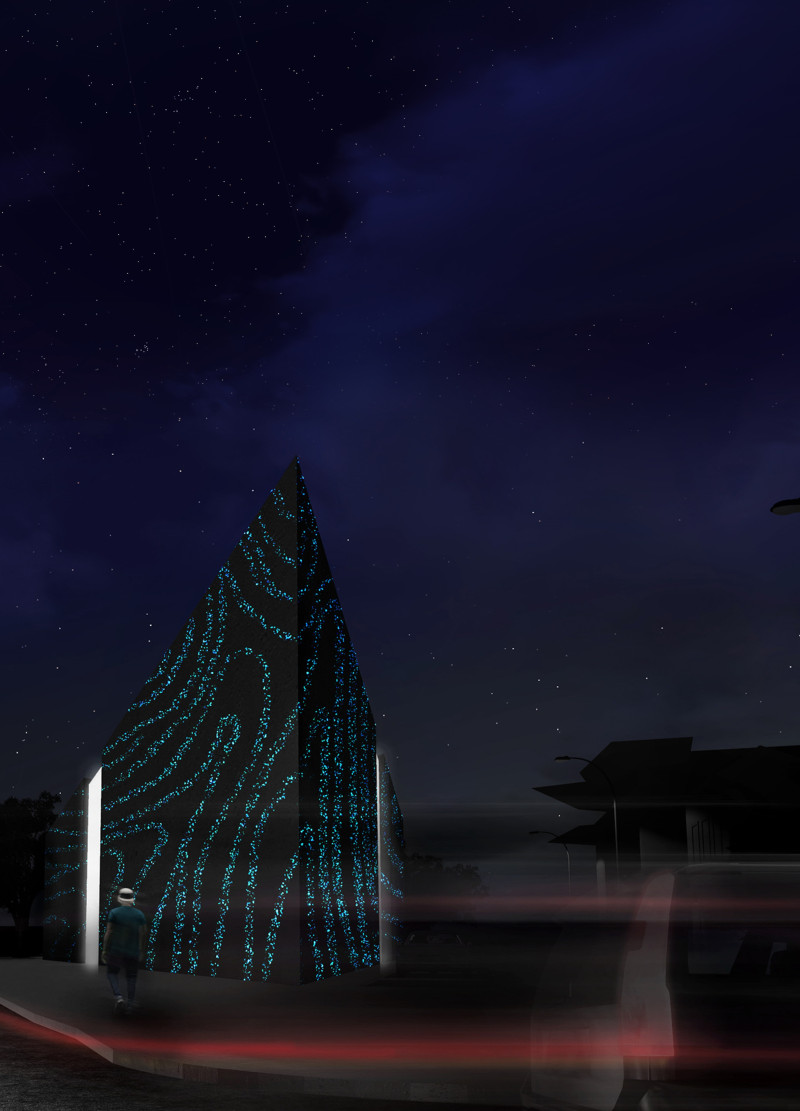 Fluorescent Facade and Transparent Spaces in a Contemporary Tattoo Education Center