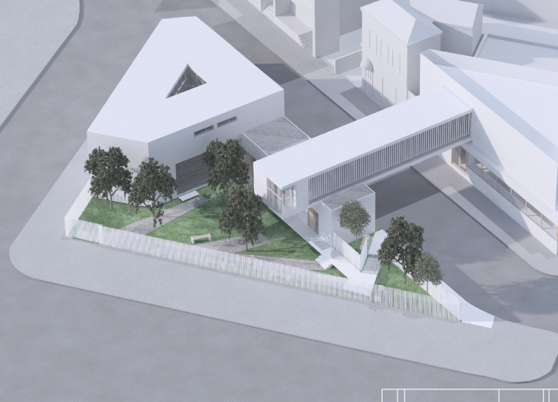 Elevation of Space Through Triangular Forms and Charred Wooden Shingles