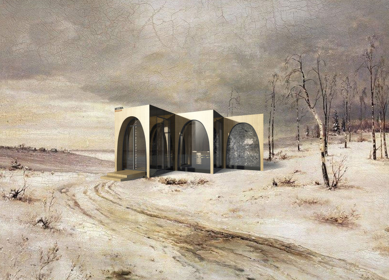 Charred Wooden Shingles and IVL Wood Forming Transit Hubs Along the Trans-Siberian Railway