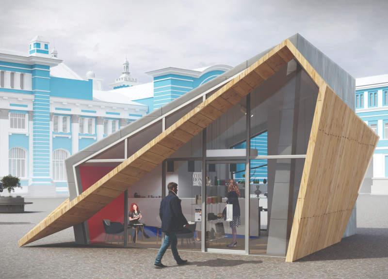 Weathered Zinc and Larch Create a Community Hub Along the Trans-Siberian Railway