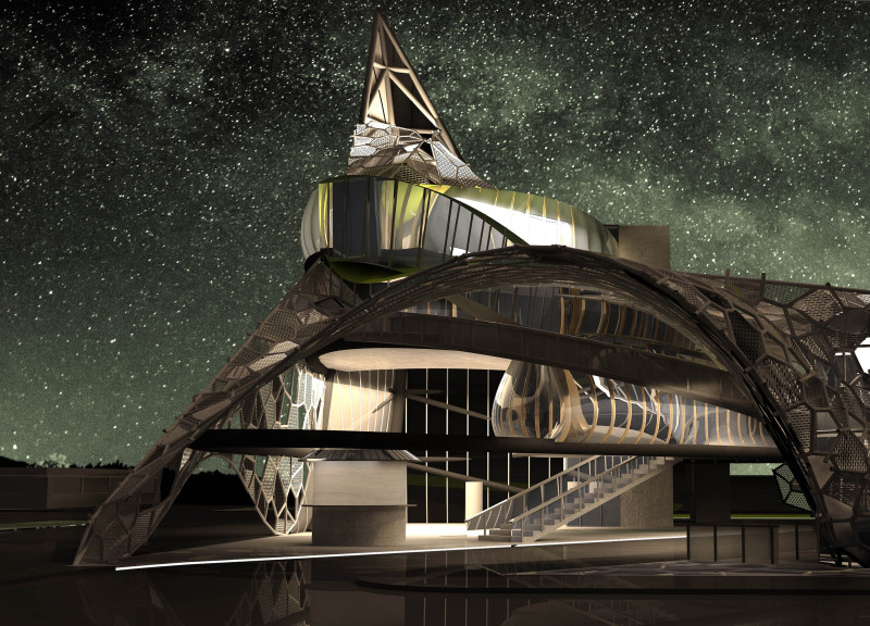 Geometric Facade Crafted from Composite Panels Enhancing Community Learning Spaces