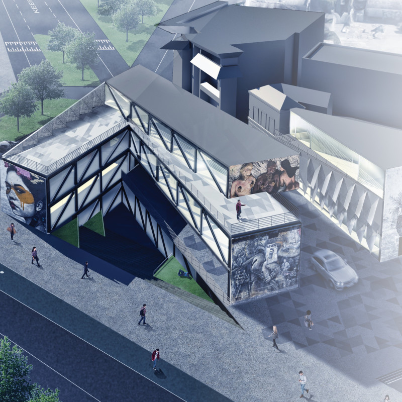 Charred Wood and Concrete Blend in a Purpose-Built Educational Facility