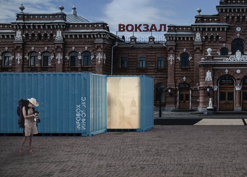 Repurposed Shipping Containers Featuring Frosted Glass and Steel Framework Along the Trans-Siberian Railway
