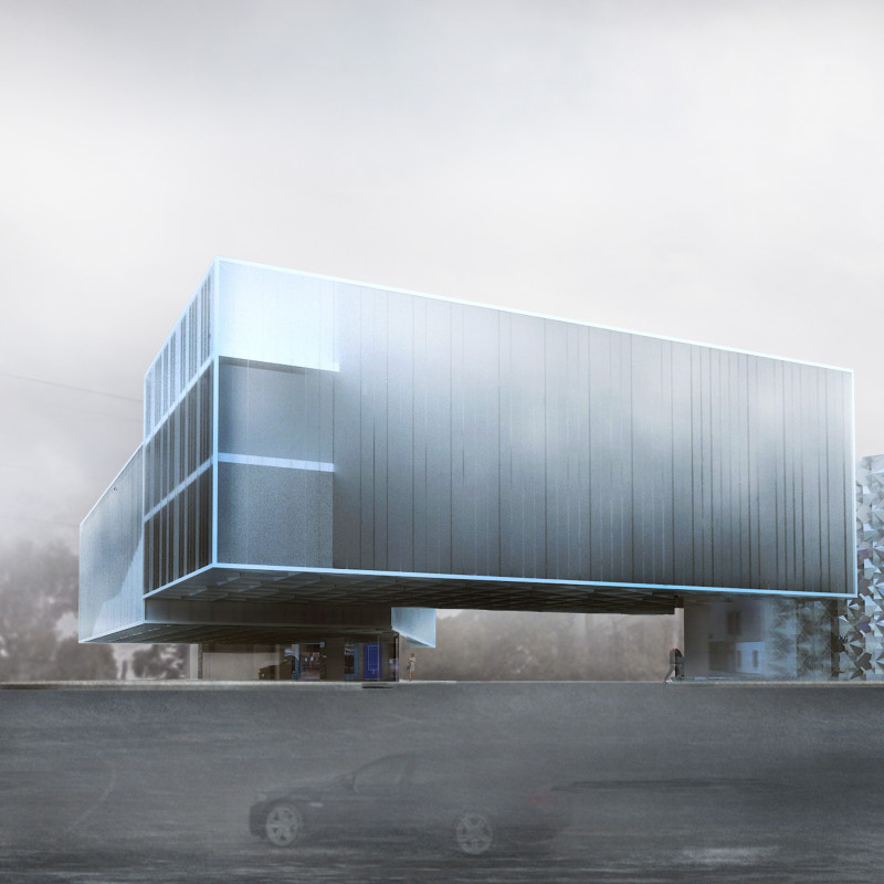 Transparent Glass Facade Featuring Concrete and Timber Craftsmanship in a Community Education Hub