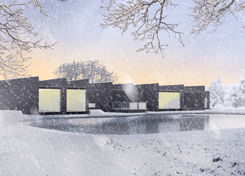 Integrating Dark Grey Bricks and Glazed Roofs to Enhance Wellness Retreat Spaces