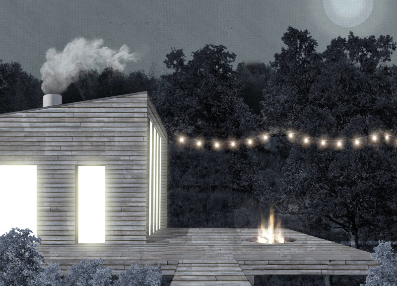 Sustainable Greywood Cabins Integrated with Water Gardens for Communal Retreats