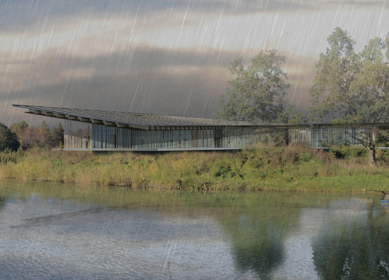 Rammed Earth Retreat with Elevated Platforms for Seamless Nature Integration