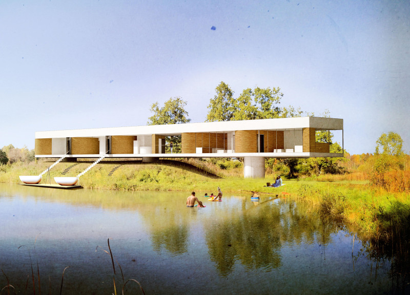 Curved Wooden Walls and Sustainable Solar Panels Elevate a Serene Wellness Retreat