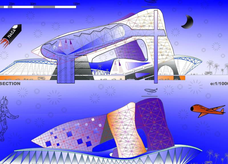 Interconnected Glass Forms with Sustainable Steel and Dynamic Color Palette for Multifunctional Spaces