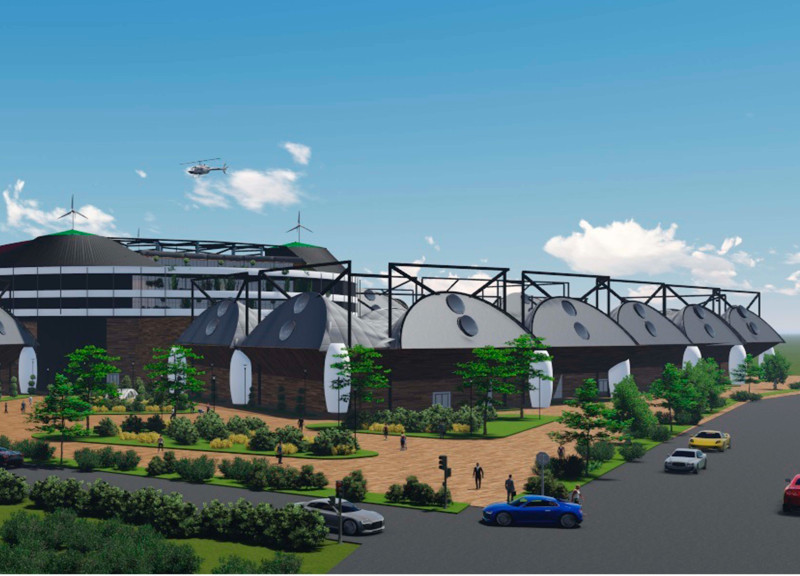 Curvilinear Design Featuring Ptfe Membranes and Sustainable Wood Reflecting Community Functionality