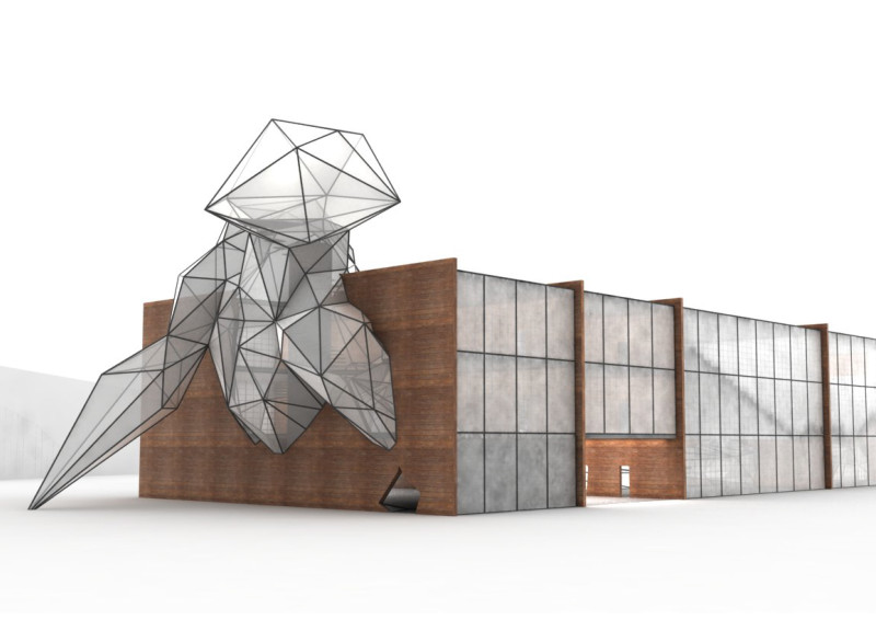 Translucent Glass Façade with Glu-Lam Structure Supporting a Multifunctional Cultural Hub