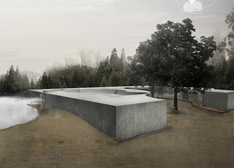 Curvilinear Design Utilizing Cast-in-Place Concrete and Natural Oak Within a Tranquil Wellness Retreat