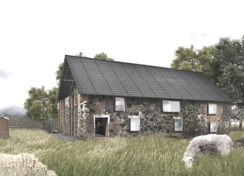 Charred Wood Structures Integrated Within a Biodiverse Landscape for Mindful Retreats