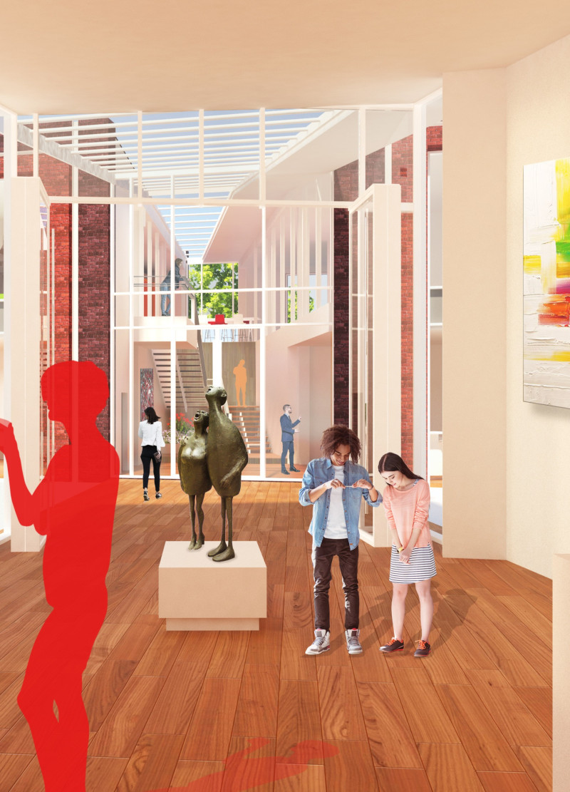 Perforated Brick Facades and Sloped Roofs Redefining Urban Community Spaces