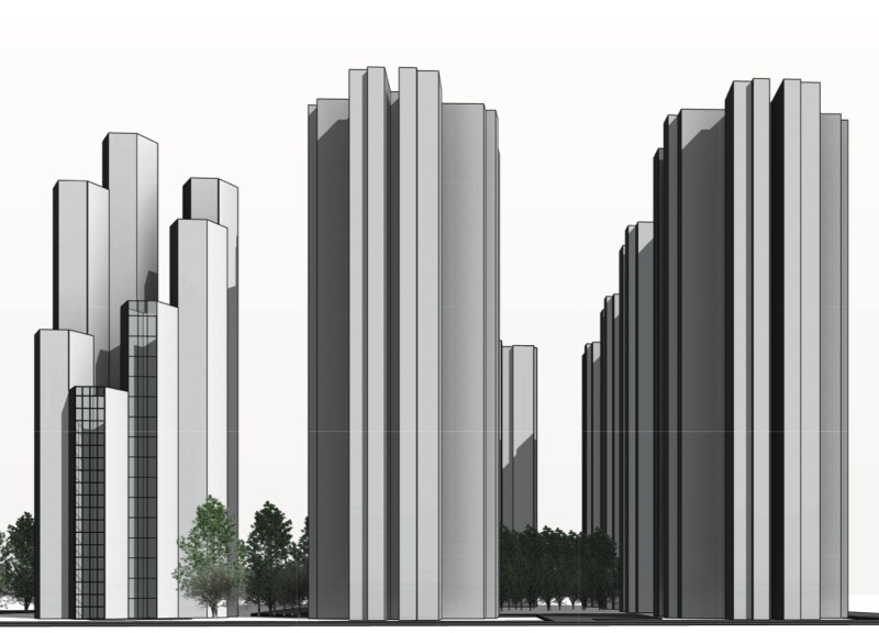 Hexagonal Living Spaces Enhanced with Concrete and Glass Solutions for Urban Density