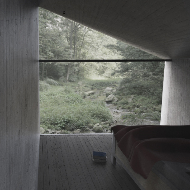 Natural Stone and Expansive Glass Define a Sustainable Meditation Retreat in the Woods