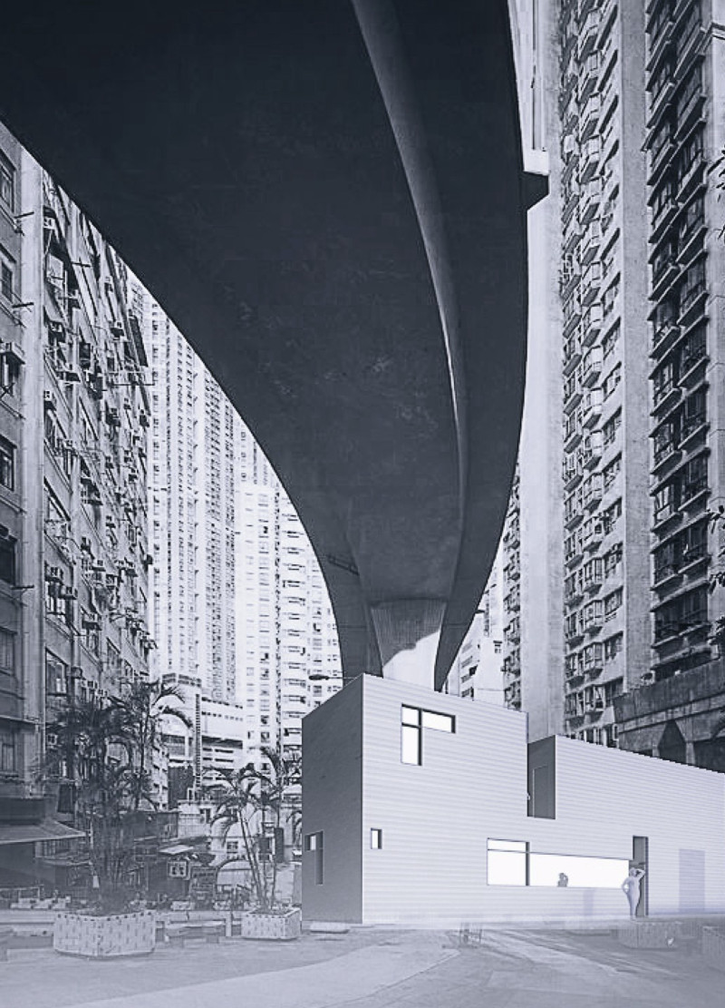 Interlocking Steel Frames with Natural Wood Accents for Community Living