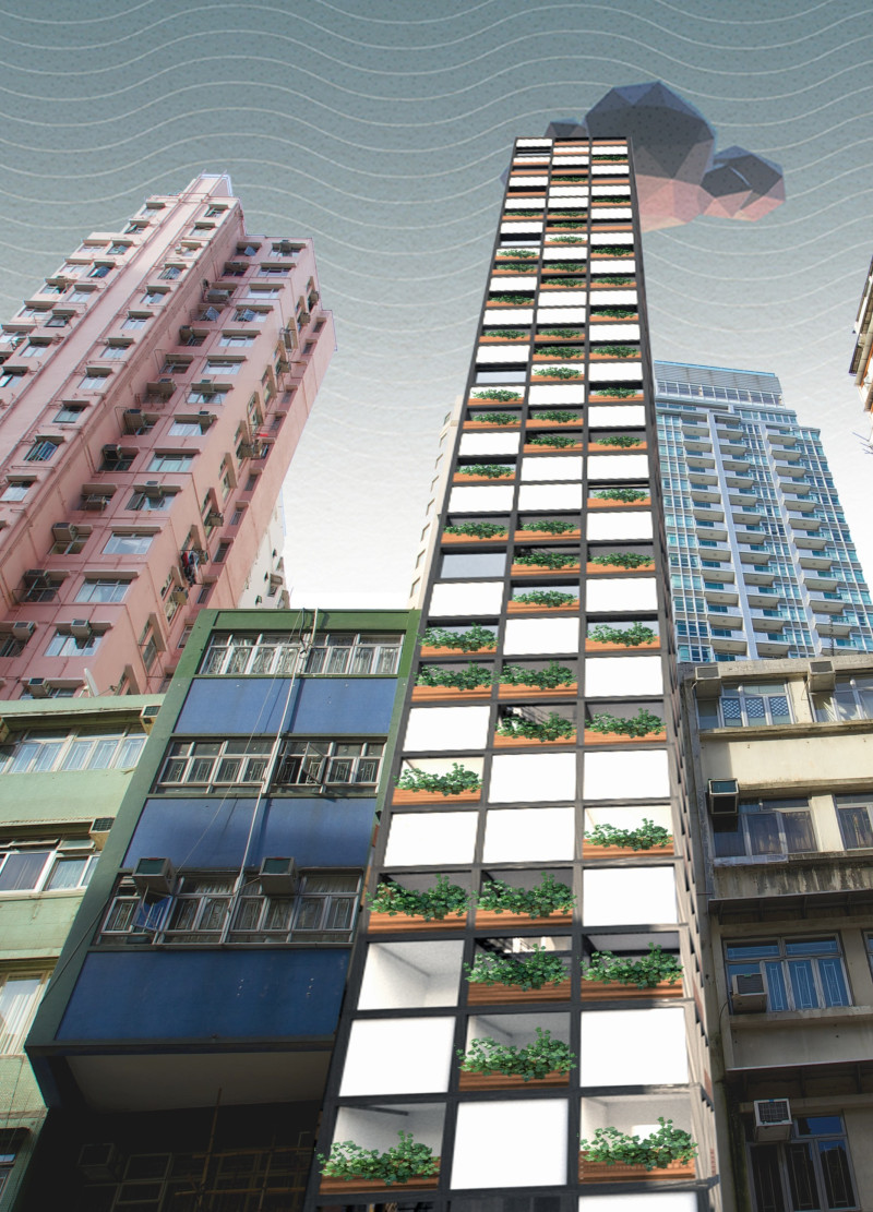 Spiral Housing Integrated with Laminated Wood and Green Terraces