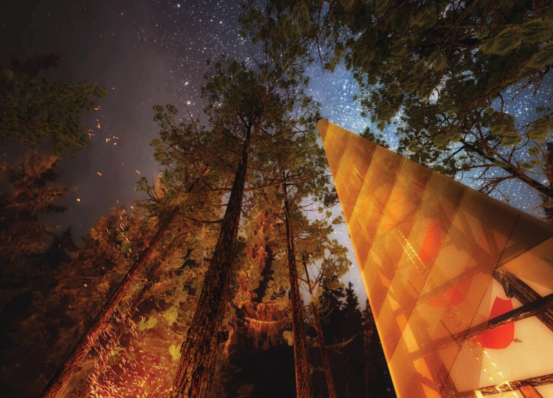 Mast-Like Structures with Translucent Fabric and Locally-Sourced Timber Enhancing Coastal Observation