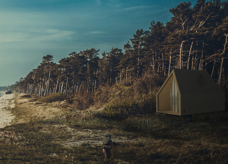 Elevated Retreat Featuring Cross-Laminated Timber and Charred Wooden Shingles