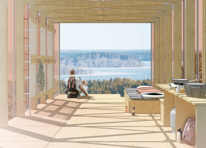 Translucent Polycarbonate Facade and Modular Flexibility in a Small Retreat