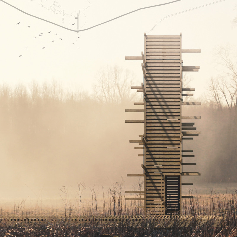 Timber Framework Inspired by Traditional Joinery for Elevated Bird Observation