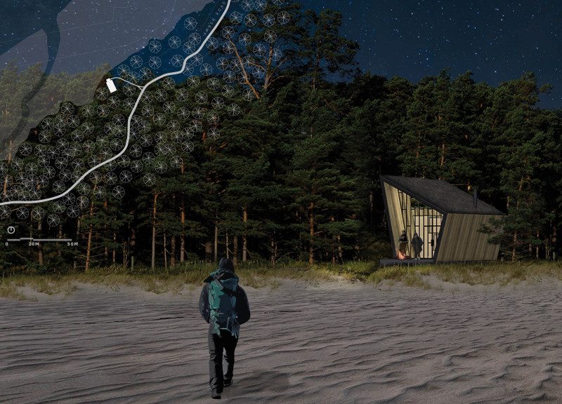 Folded Roof Structure Crafted from Local Timber with Thatched Roofing for Sustainable Shelter