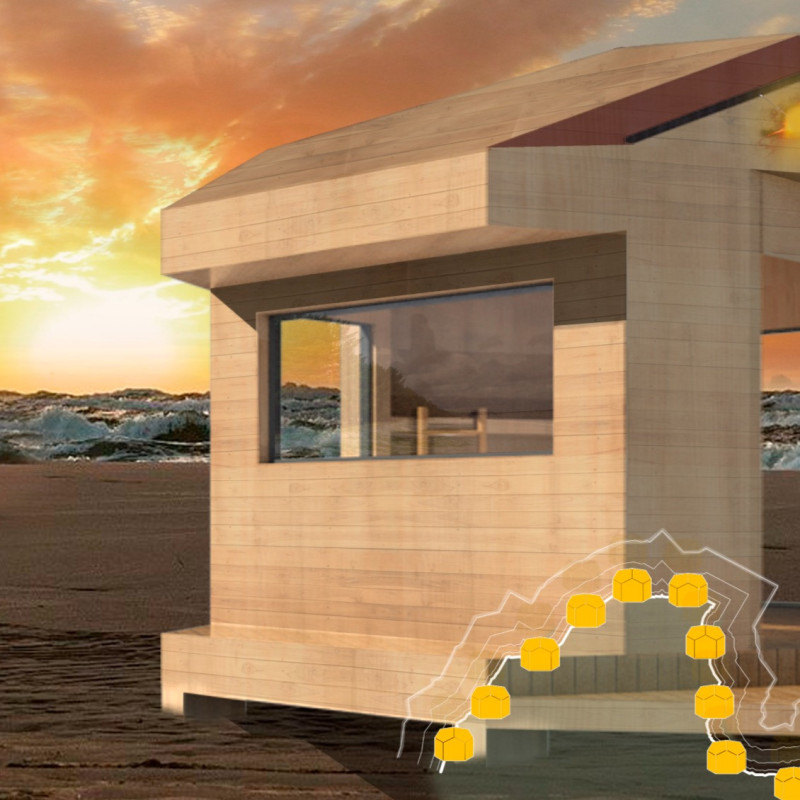 Hexagonal Shelter Crafted from Phenolic Panels with Natural Wood Accents