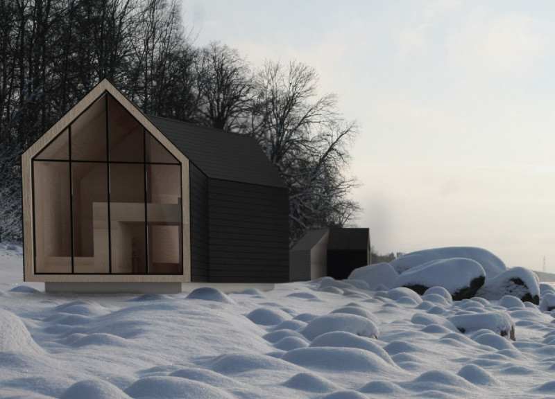 Charred Wooden Shingles Elevate Secluded Timber Retreats in Latvian Landscape