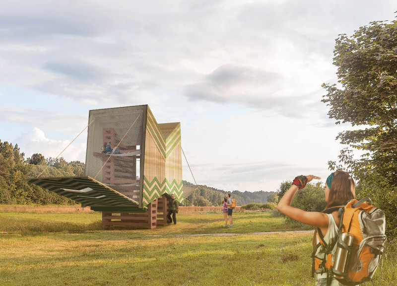 Elevated Timber Cabins Featuring Modular Pine Construction and Adaptable Openings for Nature Immersion