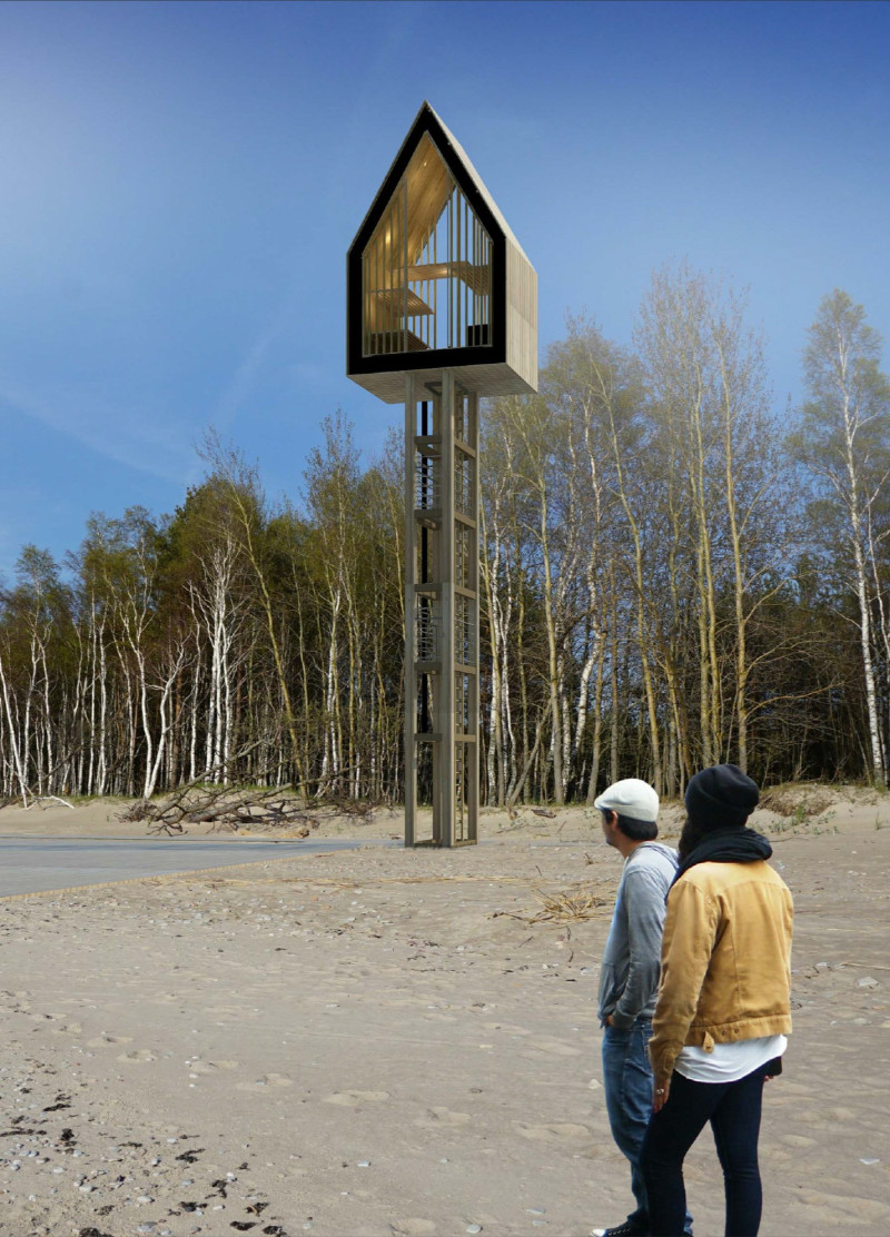 Elevated Cabins Featuring Charred Wooden Shingles and Glazed Facades for Nature Immersion