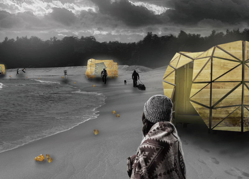 Thinned Wood and Polycarbonate Shelters Blending with Latvian Landscapes