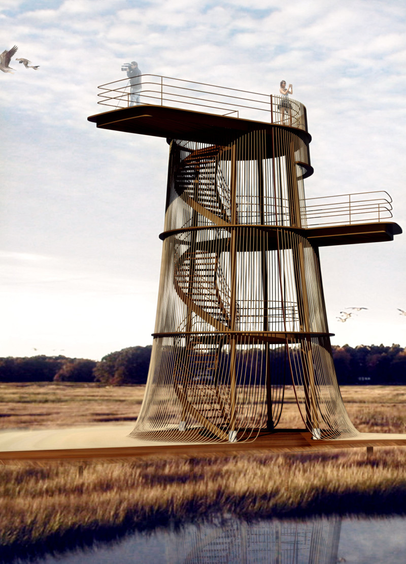 An Observation Tower Inspired by Bird Nesting Patterns